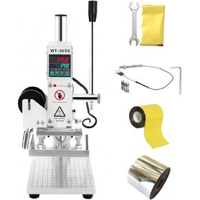 Guilopoer Hot Foil Stamping Machine 5x7cm 110V Digital Embossing Machine Manual Tipper Stamper for Leather PU Paper Logo Embossing Upgraded Hot Foil Stamping Machine 5x7cm