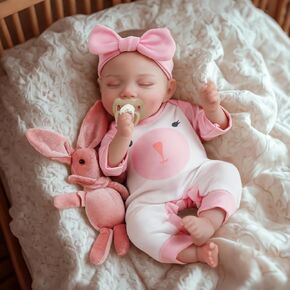JIZHI Reborn Baby Dolls - 12-Inch Soft Body Realistic-Newborn Baby Doll Full Vinyl Body Poseable Real Life Baby Dolls Sleeping Girl with Toy Accessories Gift Set for Kids Age 3+