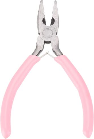 كماشة HARFINGTON مقاس 5 بوصات كماشة صغيرة مع قاطعة أسلاك ومقبض PVC غير قابل للانزلاق وفك مسنن صغير لأداة الديكور Hobby Craft، وردي in Saudi Arabia