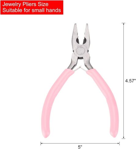 كماشة HARFINGTON مقاس 5 بوصات كماشة صغيرة مع قاطعة أسلاك ومقبض PVC غير قابل للانزلاق وفك مسنن صغير لأداة الديكور Hobby Craft، وردي in Saudi Arabia