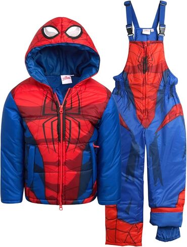 Marvel Boys' Spider-Man Snowsuit - 2 Piece Ski Jacket and Snow Bib Ski Pants Overalls: Toddler/Boy (2T-7) in Saudi Arabia