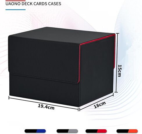 Graded Card Storage Box, PSA Card Holder Compatible with 46 PCS Graded Sports Cards, Pu Leather Trading Card Storage Box Fits Baseball, BGS, Magnetic Card Holder and Top Loaders (Double, Black&Gray) in Kuwait