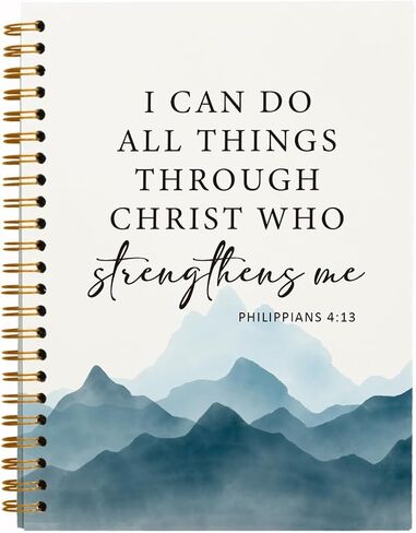 Bible Philippians 4:13 Journal for Women,Christian Inspirational Spiral Bible Notebooks,Scripture Hardcover Spiral Notebook 5.5x8.3 in Kuwait