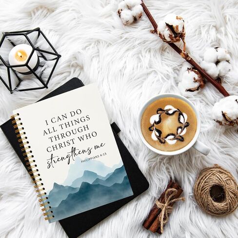Bible Philippians 4:13 Journal for Women,Christian Inspirational Spiral Bible Notebooks,Scripture Hardcover Spiral Notebook 5.5x8.3 in Kuwait