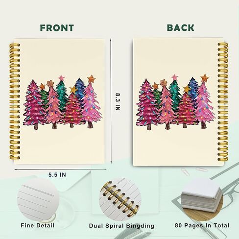 Funny Retro Christmas Journaling Notebooks, Merry Christmas Spiral Notebook, Christmas Santa Gift Notebook Journal, Christmas Office Supplies, Hardcover Spiral Notebooks College Ruled 5.5 x 8.3 in Saudi Arabia
