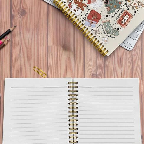 Funny Retro Christmas Journaling Notebooks, Merry Christmas Spiral Notebook, Christmas Santa Gift Notebook Journal, Christmas Office Supplies, Hardcover Spiral Notebooks College Ruled 5.5 x 8.3 in Saudi Arabia