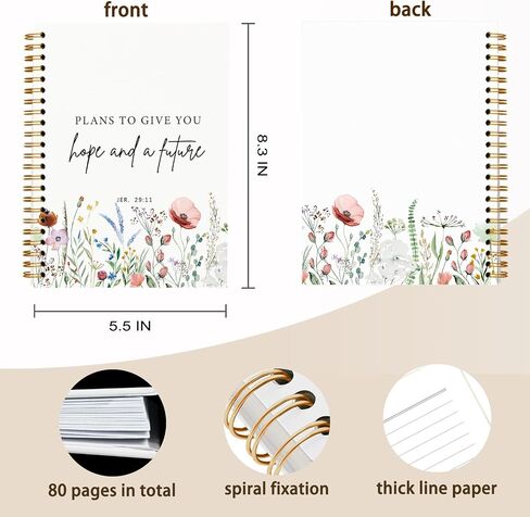 Bible Philippians 4:13 Journal for Women,Christian Inspirational Spiral Bible Notebooks,Scripture Hardcover Spiral Notebook 5.5x8.3 in Kuwait