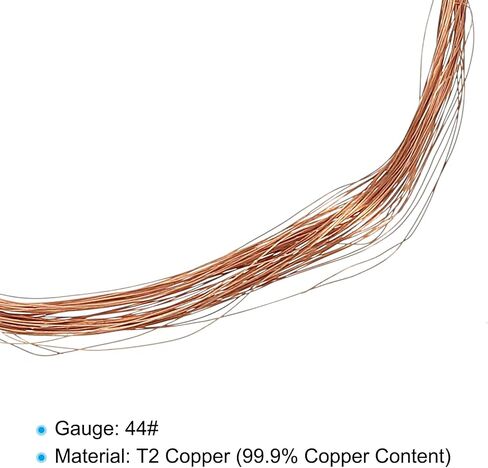 PATIKIL 33 Feet Solid Bare Copper Wire, 44 Gauge 99.9% Pure Copper Wire 0.05mm Soft Beading Wire Metal Plant Stem Ties for Jewelry Craft (10m) in Saudi Arabia