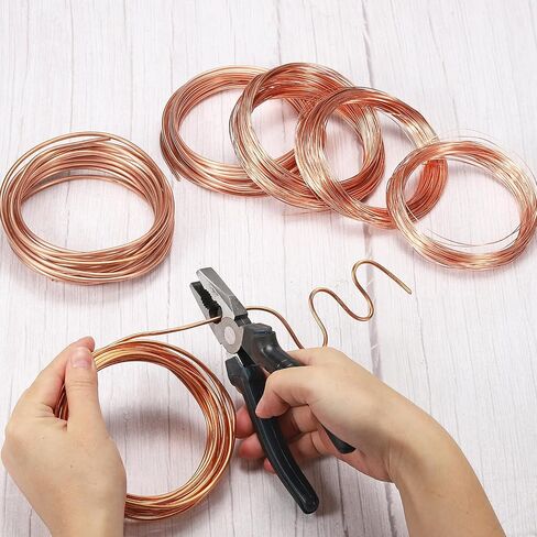 PATIKIL 33 Feet Solid Bare Copper Wire, 44 Gauge 99.9% Pure Copper Wire 0.05mm Soft Beading Wire Metal Plant Stem Ties for Jewelry Craft (10m) in Saudi Arabia