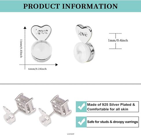 925 Sterling Silver Locking Secure Earring Backs for Studs, Silicone Earring Backs Replacements for Studs，18K Gold Plated Locking Earring Backs for Studs in Saudi Arabia