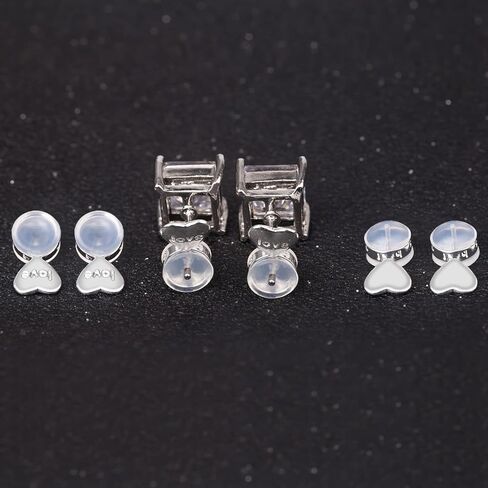 925 Sterling Silver Locking Secure Earring Backs for Studs, Silicone Earring Backs Replacements for Studs，18K Gold Plated Locking Earring Backs for Studs in Saudi Arabia