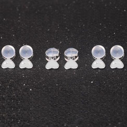 925 Sterling Silver Locking Secure Earring Backs for Studs, Silicone Earring Backs Replacements for Studs，18K Gold Plated Locking Earring Backs for Studs in Saudi Arabia