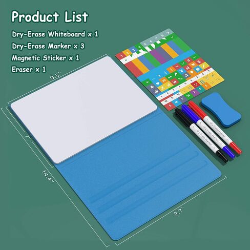 Small Desktop Dry Erase Board, 9.5x7 Magnetic Planner Desk White Board with Stand, Portable Whiteboard for Office Home School Supplies MH780 (M1 Blank (Blue)) in Saudi Arabia