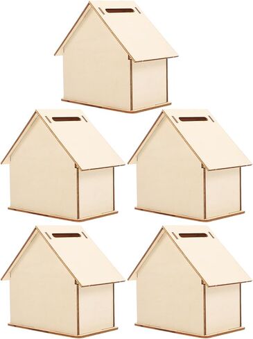 Angoily 30pcs Wooden Piggy Bank, Unfinished Savings Bank House Money Box for Boys Girls Adults to Saving Money, Tip Jar Cash and Change Container in Saudi Arabia