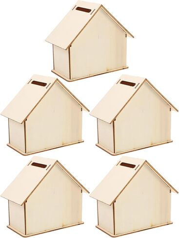 Angoily 30pcs Wooden Piggy Bank, Unfinished Savings Bank House Money Box for Boys Girls Adults to Saving Money, Tip Jar Cash and Change Container in Saudi Arabia