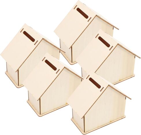 Angoily 30pcs Wooden Piggy Bank, Unfinished Savings Bank House Money Box for Boys Girls Adults to Saving Money, Tip Jar Cash and Change Container in Saudi Arabia
