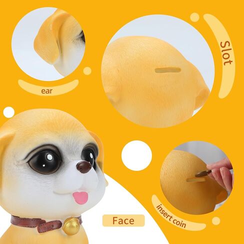 H&W Labrador Dog Coin Money Bank, Cartoon Dog Piggy Bank, Shatterproof Money Bank, Best Bitrthday Gift (WK34-D6) in Kuwait