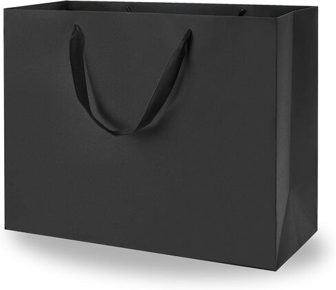 Argivean Black Gift Bags With Handles: 6pcs Medium Gift Bags Bulk 8x5x10 Inch For Wedding Party Birthday Business in Saudi Arabia