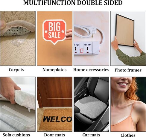 2 Pcs Double Sided Tape Heavy Duty Thin Double Sided Tape for Crafts 0.7inch*33ft Mesh Tape Fabric Tape Double Sided Mounting Tape Strong Poster Tape Clear Hem Tape Fabric Tape for Carpets Pictures in Saudi Arabia