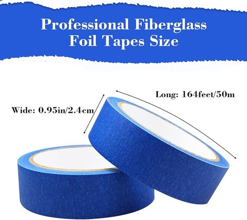 2 Rolls Blue Painters Tape 1 inch x 164 FT Masking Tape | Painting Tape | Paper Tape | Paint Craft Tape for Decoration, Labeling, Wall, Home, Art Supplies (2) in Saudi Arabia