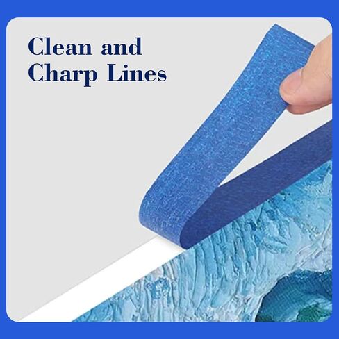 2 Rolls Blue Painters Tape 1 inch x 164 FT Masking Tape | Painting Tape | Paper Tape | Paint Craft Tape for Decoration, Labeling, Wall, Home, Art Supplies (2) in Saudi Arabia