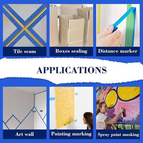 2 Rolls Blue Painters Tape 1 inch x 164 FT Masking Tape | Painting Tape | Paper Tape | Paint Craft Tape for Decoration, Labeling, Wall, Home, Art Supplies (2) in Saudi Arabia
