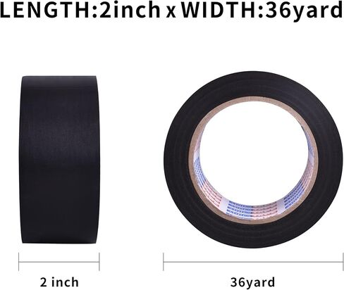 ADHES Corrosion Protection Pipe Tape, 2 Inch X 36 Yds(108FT), 6.0Mil PVC Pipe Wrap Tape Weatherproof Wrap Duct Tape for Drain Pipe, Metal & Electrical Piping, Outdoor, Underground Pipe, Black in Saudi Arabia