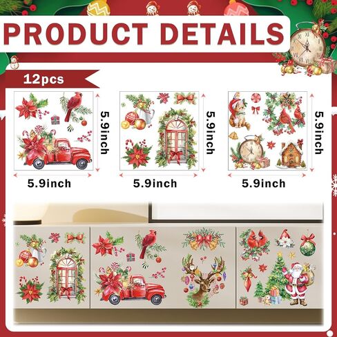 AFRITEE Christmas Rub on Transfers - 12 Sheets Hello Winter Snowflake Transfer Stickers for Crafts and Furniture, Blue Gnome Snowman Sticker Decals for DIY Creative Home Decoration Gifts in Saudi Arabia