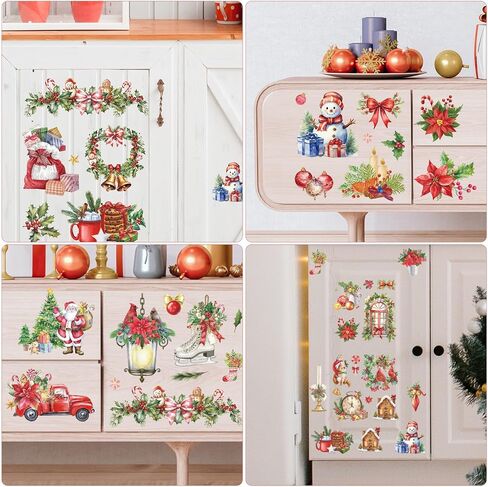 AFRITEE Christmas Rub on Transfers - 12 Sheets Hello Winter Snowflake Transfer Stickers for Crafts and Furniture, Blue Gnome Snowman Sticker Decals for DIY Creative Home Decoration Gifts in Saudi Arabia