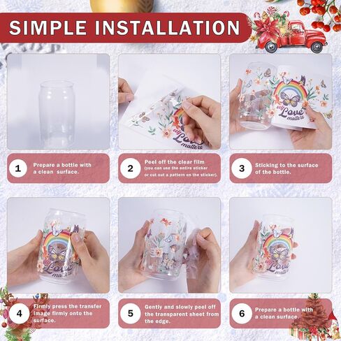 AFRITEE Christmas Rub on Transfers - 12 Sheets Hello Winter Snowflake Transfer Stickers for Crafts and Furniture, Blue Gnome Snowman Sticker Decals for DIY Creative Home Decoration Gifts in Saudi Arabia