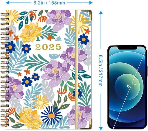 2026 Planner, Monthly and Weekly Calendar 2026, Jan.2026-Dec.2026, 8.5'' x 6.5'' with Monthly Tabs, Flexible Hardcover, Thick Paper, Back Pocket, Strong Twin-Wire Binding, Holiday Reminder in Saudi Arabia