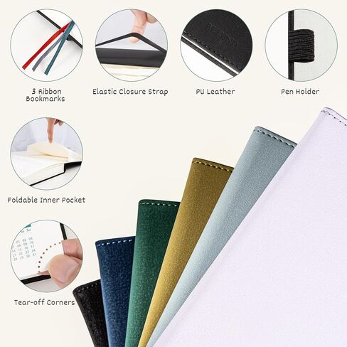 BEZEND 2025 Weekly Planner with 2 Columns & Monthly Tabs 6" x 8.5" - Agenda 2025 Calendar Book with Pen Holder, Pocket & Tear-off Page Corner, PU Leather Hardcover - Lilac in Kuwait