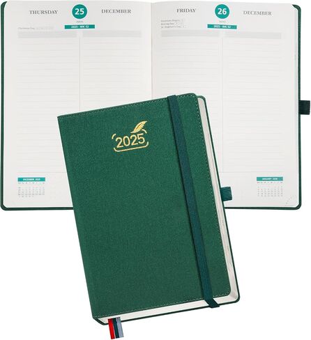 BEZEND 2025 Weekly Planner with 2 Columns & Monthly Tabs 6" x 8.5" - Agenda 2025 Calendar Book with Pen Holder, Pocket & Tear-off Page Corner, PU Leather Hardcover - Lilac in Kuwait