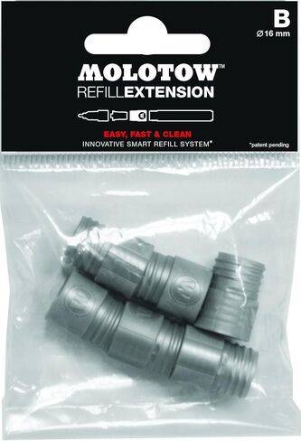 Molotow Refill Extensions B for Molotow 100 Marker Series, 6 Per Set (693.549), Gray in Kuwait