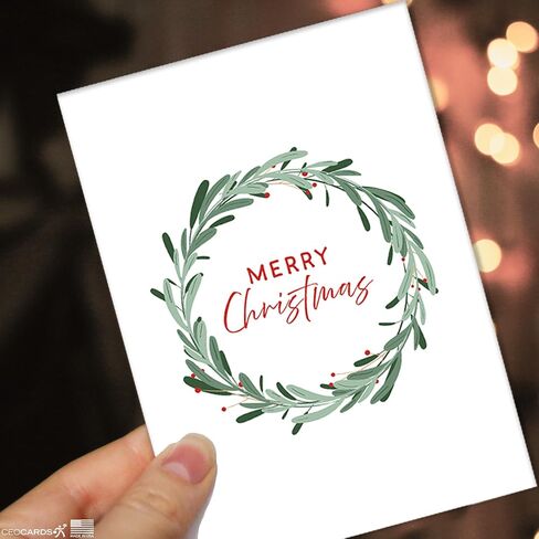 Merry Christmas Cards for Business & Family (Variety Pack 4 Seasonal Designs) Bulk Greeting Card Set Pack of 20 Holiday Cards with Envelopes (5x7 inch - A7) Office, Work, Employees & Clients VP2404 in Kuwait