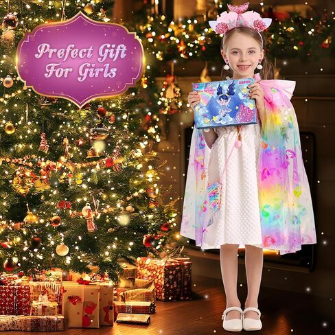 Princess Dress up Clothes for Girls 4-6, Mermaid Cape for Girls, Mermaid Costume Birthday Halloween Christmas Gift in Saudi Arabia