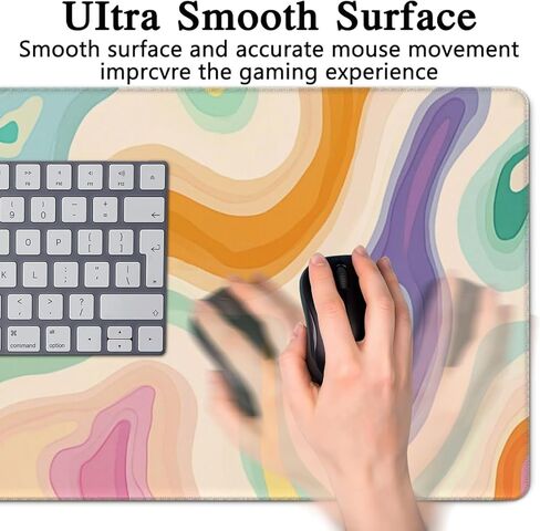 AQQA Abstract Desk Mat Desktop,Gaming Mouse Pad Long Mouse Pad Large Desk Mat 31.5X15.7 Inch Mousepad with Non-Slip Base Stitched Edge Keyboard Mat for Gaming Office, Abstract Modern Colorful in Kuwait