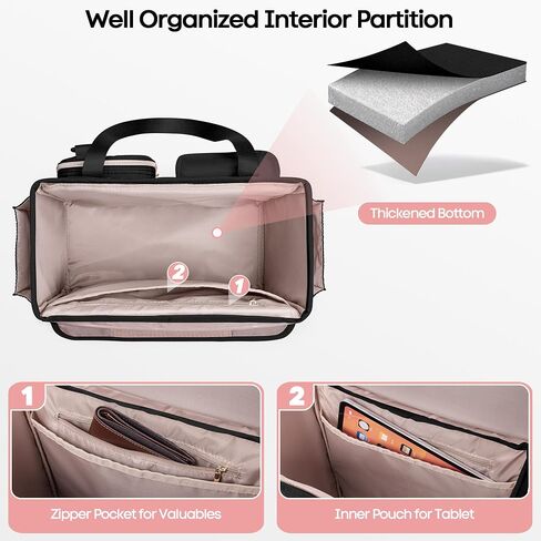 Hanging File Organizer Box with Lid, Portable Document Organizer Bag with Handle, Suitable for Letter Size Hanging File Folders, Black in Saudi Arabia