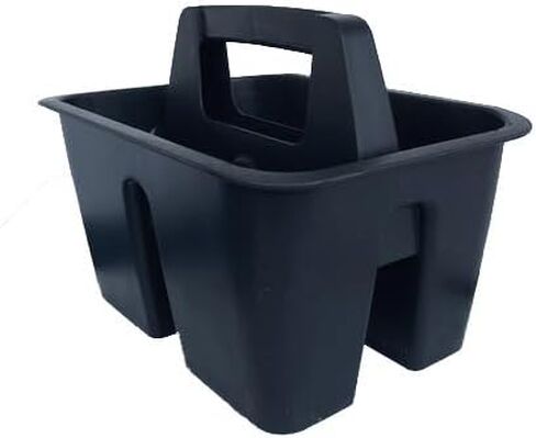 Stackable Small Arts & Crafts Caddies with Handles - 2pc Set - 3 Compartments, Black, Desk Organizer Caddy, Pen Holder, Handy Tool Carrier in Saudi Arabia
