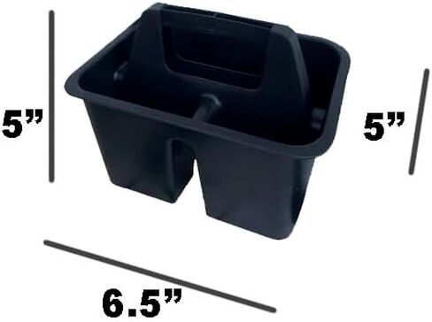 Stackable Small Arts & Crafts Caddies with Handles - 2pc Set - 3 Compartments, Black, Desk Organizer Caddy, Pen Holder, Handy Tool Carrier in Saudi Arabia