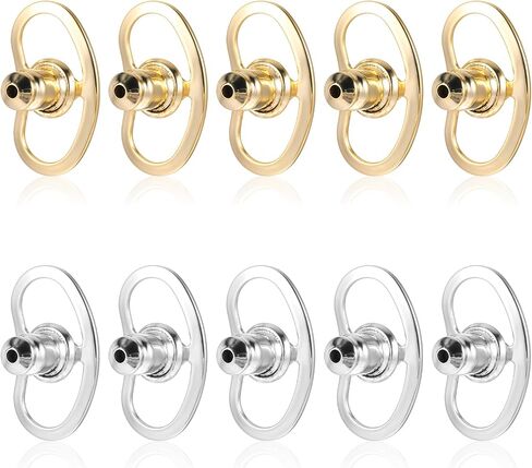 10Pcs Metal Earring Backs for Droopy Ears Large Earring Support Lifter Backings Replacements for Droopy Ears Earring Supports Earring Lifters for Stretched Earlobes Locking Butterfly Earring Backers in Saudi Arabia