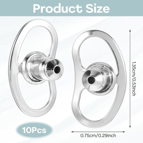 10Pcs Metal Earring Backs for Droopy Ears Large Earring Support Lifter Backings Replacements for Droopy Ears Earring Supports Earring Lifters for Stretched Earlobes Locking Butterfly Earring Backers in Saudi Arabia