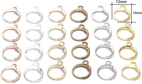20Pcs/lot 14×12mm Gun Black Round French Lever Earring Hooks Wire Settings Base Hoops Earrings for DIY Earring Designs Jewelry Making Supplie Earring Backs and Findings Beading and Jewelry Making in Saudi Arabia