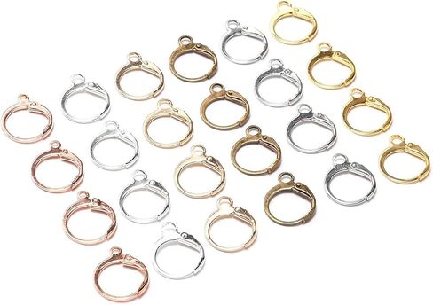 20Pcs/lot 14×12mm Gun Black Round French Lever Earring Hooks Wire Settings Base Hoops Earrings for DIY Earring Designs Jewelry Making Supplie Earring Backs and Findings Beading and Jewelry Making in Saudi Arabia