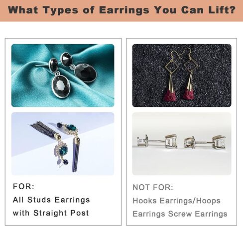 Earring Backs for Droopy Ears, KMEOSCH Earring Lifters Secure Push Backs 18K Yellow Gold Plated Adjustable Secure Earring Backs for Studs (2 Pairs) Comfortabal and Stylish in Saudi Arabia