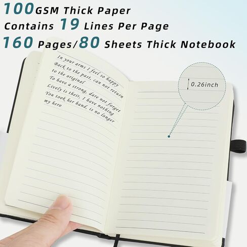 Coopay 6 Pack A6 Pocket Small Notebook with 6 Pens Bulk Classic Hardcover Leather Journal Set with Pen Holder for Men Women Writing, Office, Home, School, Business, 100GSM, 3.5" x 5.5", Multicolor in Saudi Arabia