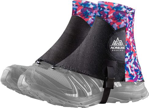 أغطية أحذية واقية من Azarxis Low Trail Gaiters عاكسة للكاحل مع حماية من الأشعة فوق البنفسجية للوقاية من الرمال المسامية للنساء والرجال والشباب والمشي لمسافات طويلة والتسلق (أرجواني) in Kuwait