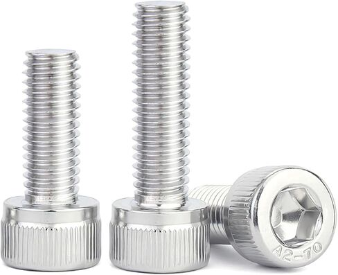 M6-1.0 * 35mm Socket Head Cap Screw,Metric Socket Bolt,Full Thread,Allen Hex Drive, Bright Finish, Machine Thread, Coarse Thread UNC, 304 Stainless Steel,30 Pcs in Kuwait