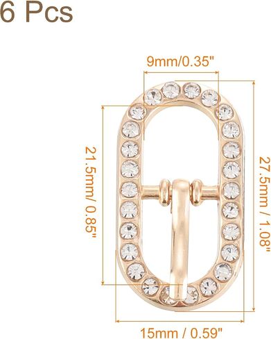uxcell Rhinestone Roller Buckles, Single Prong Belt Buckle Crystal Triglides Slider Movable Bar Strap Adjuster in Saudi Arabia