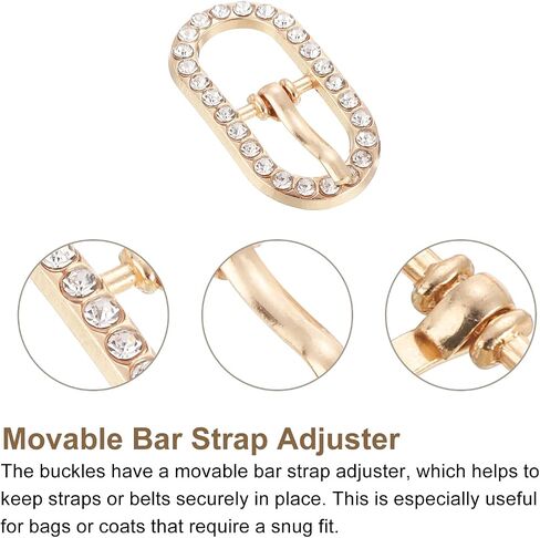 uxcell Rhinestone Roller Buckles, Single Prong Belt Buckle Crystal Triglides Slider Movable Bar Strap Adjuster in Saudi Arabia